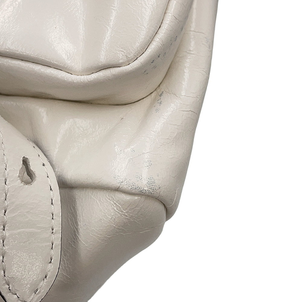 PRADA Dangle Handbag White1BB137 Leather Size Mini