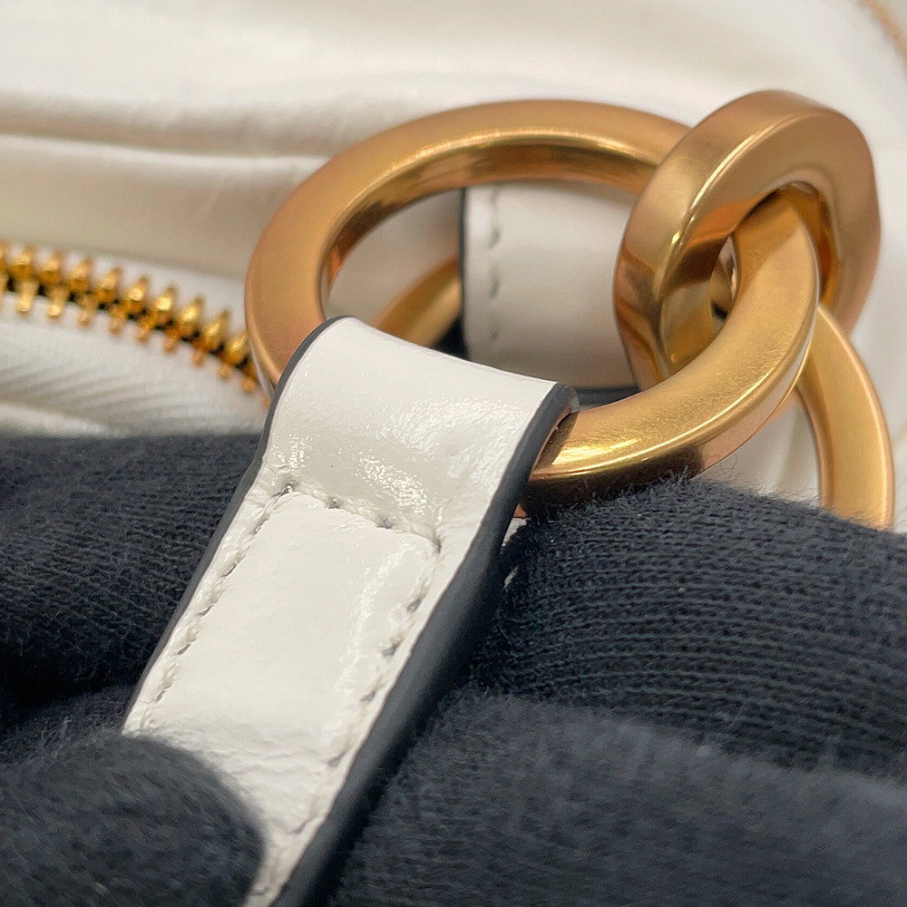 PRADA Dangle Handbag White1BB137 Leather Size Mini