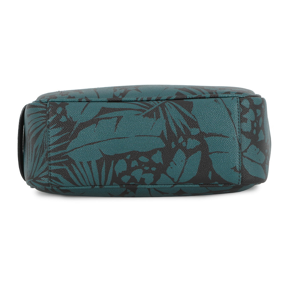 SAINT LAURENT PARIS Leaf motif pouch Green/Black650125 Leather