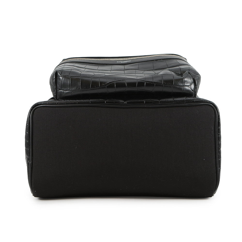 SAINT LAURENT PARIS City Backpack Black534967 Croco embossed leather