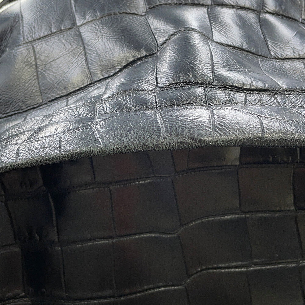 SAINT LAURENT PARIS City Backpack Black534967 Croco embossed leather