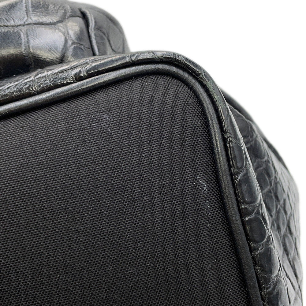 SAINT LAURENT PARIS City Backpack Black534967 Croco embossed leather
