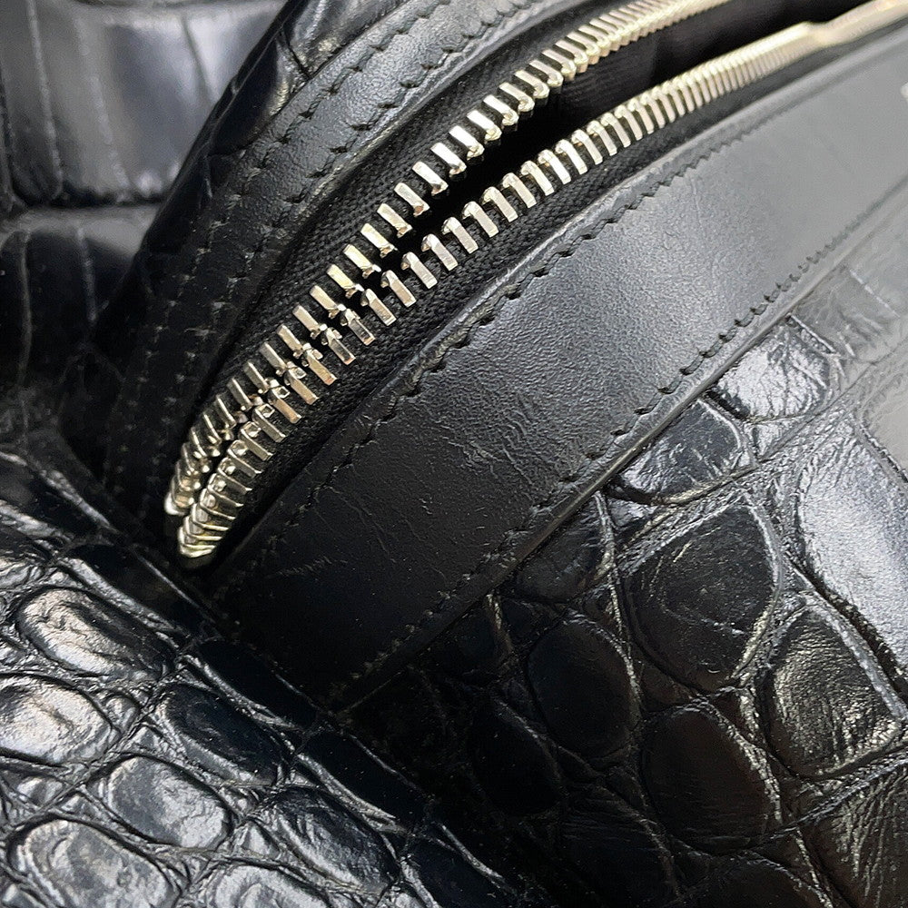SAINT LAURENT PARIS City Backpack Black534967 Croco embossed leather