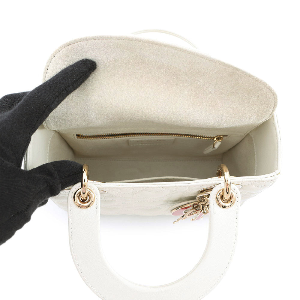 Dior LadyDior MY ABCDior WhiteM0538ONGH Leather Size Small
