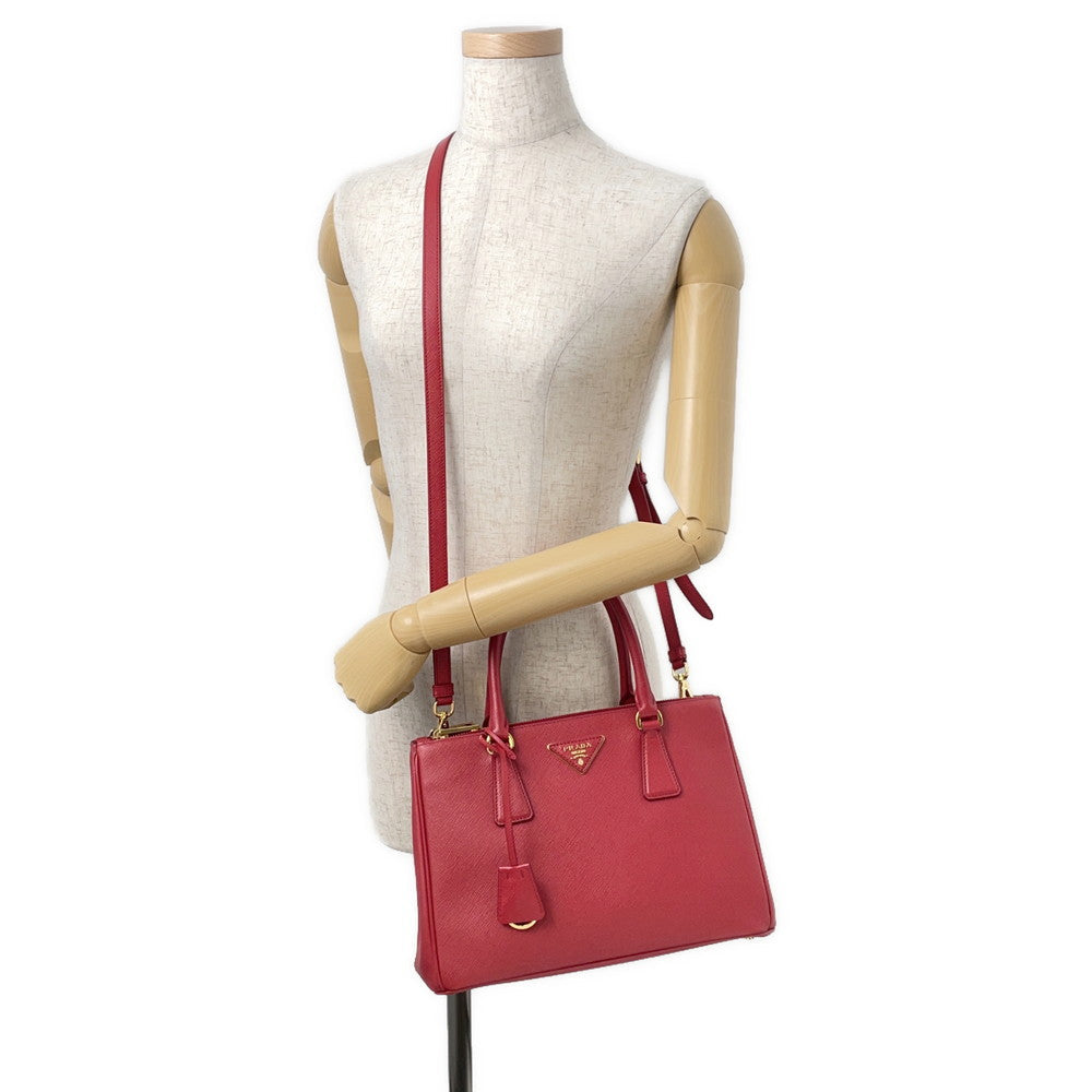 PRADA Saffiano Leather Galleria 2-Way Bag Red1BA863 Leather