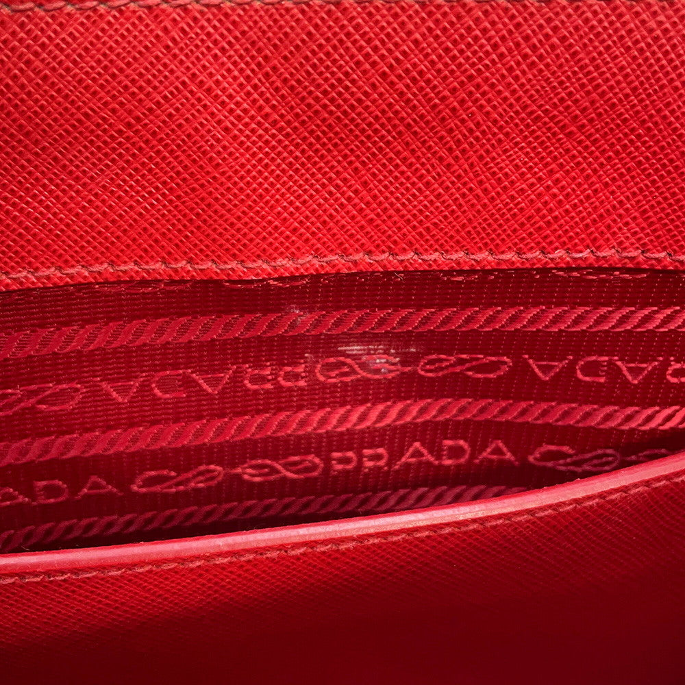 PRADA Saffiano Leather Galleria 2-Way Bag Red1BA863 Leather