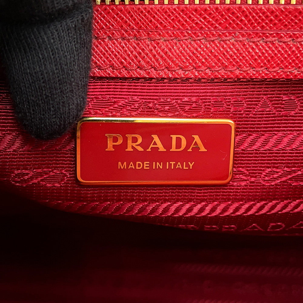 PRADA Saffiano Leather Galleria 2-Way Bag Red1BA863 Leather