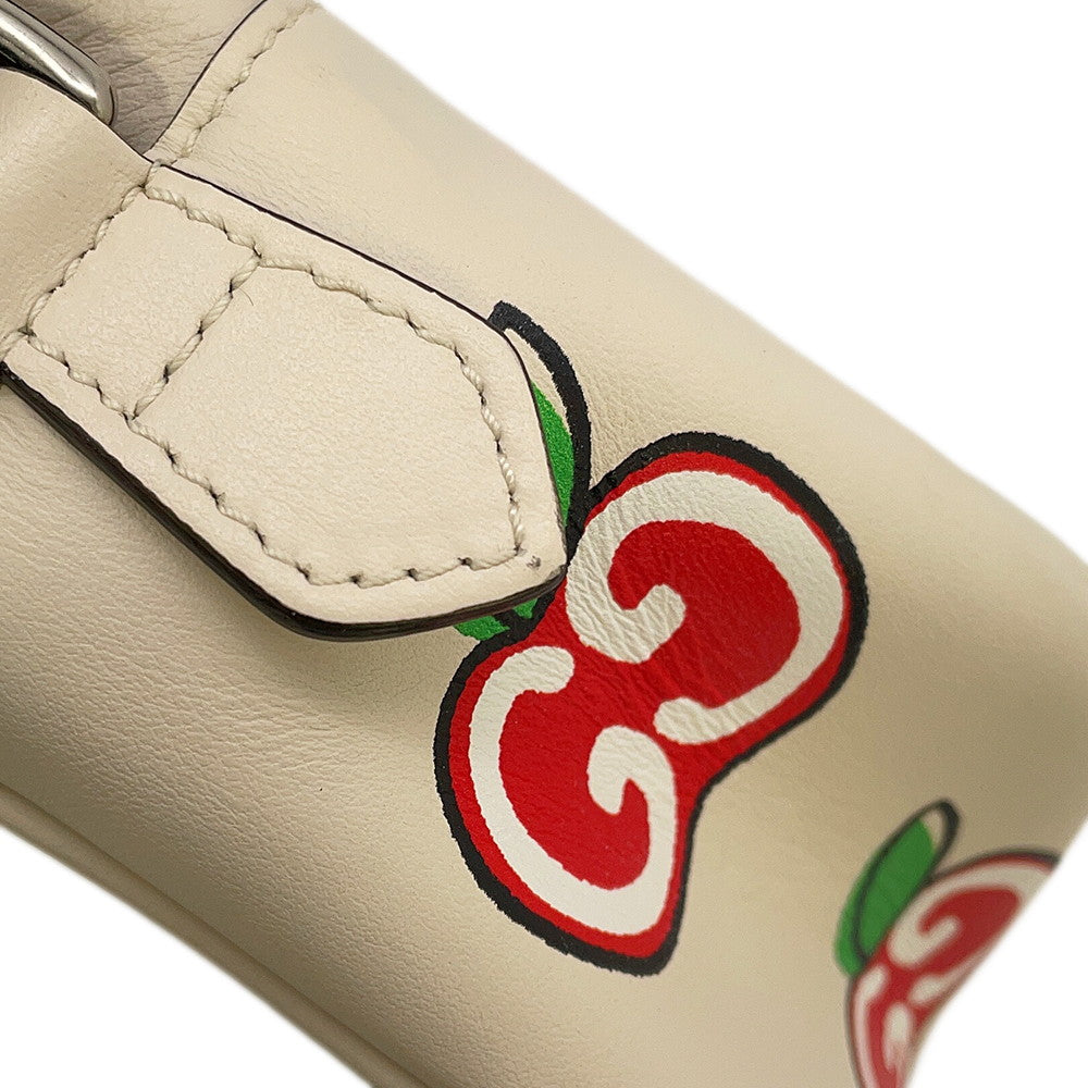 GUCCI GG Marmont Apple Shoulder Bag White/Red/Beige447632 Leather Size Small