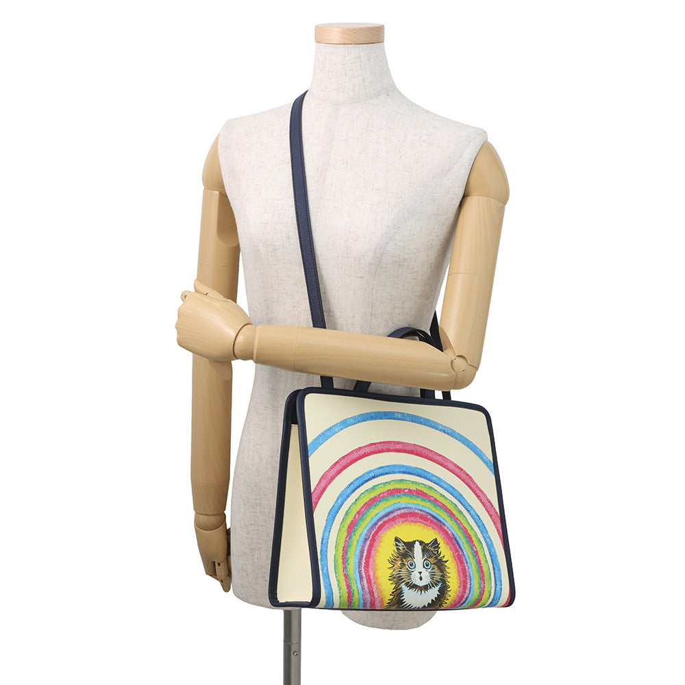 GUCCI Children's Cat 2-way Tote Bag Ivory/Navy/Multicolor630542 Leather
