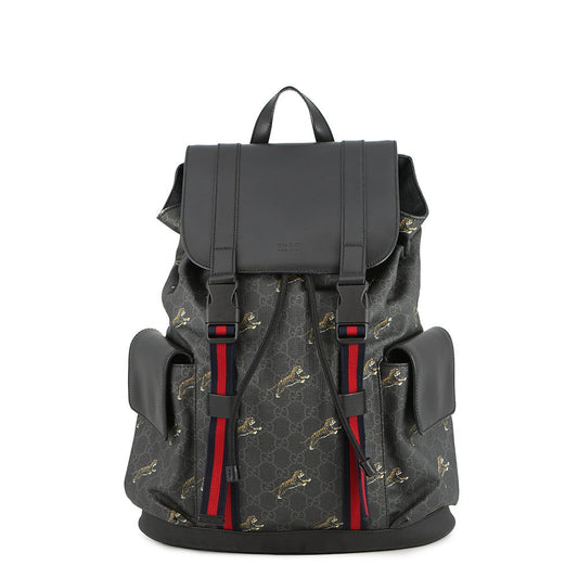 GUCCI GG Supreme Backpack Black495563 GG Supreme Leather