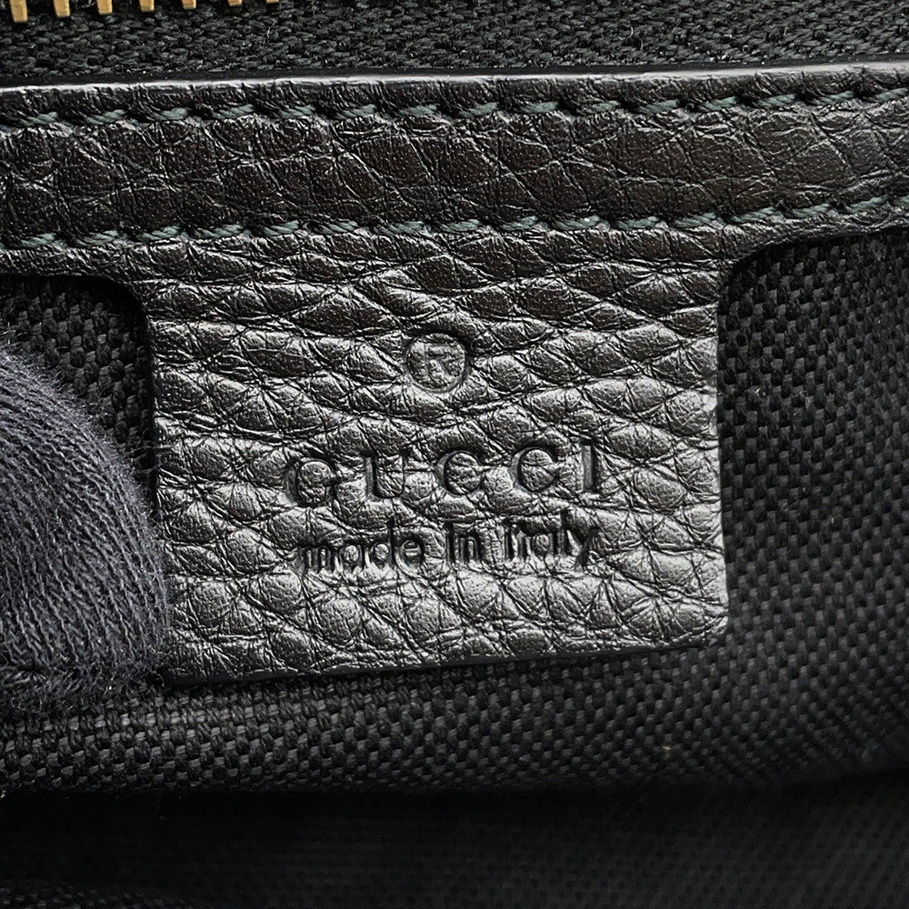 GUCCI Bamboo 2way Handbag Black323660 Leather Size Medium