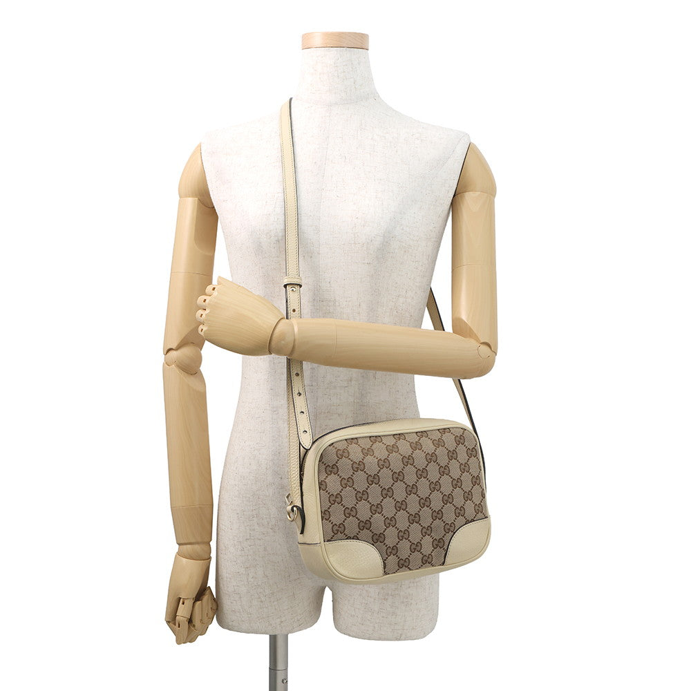 GUCCI GG Canvas Shoulder Bag Ivory449413 GG Canvas Leather