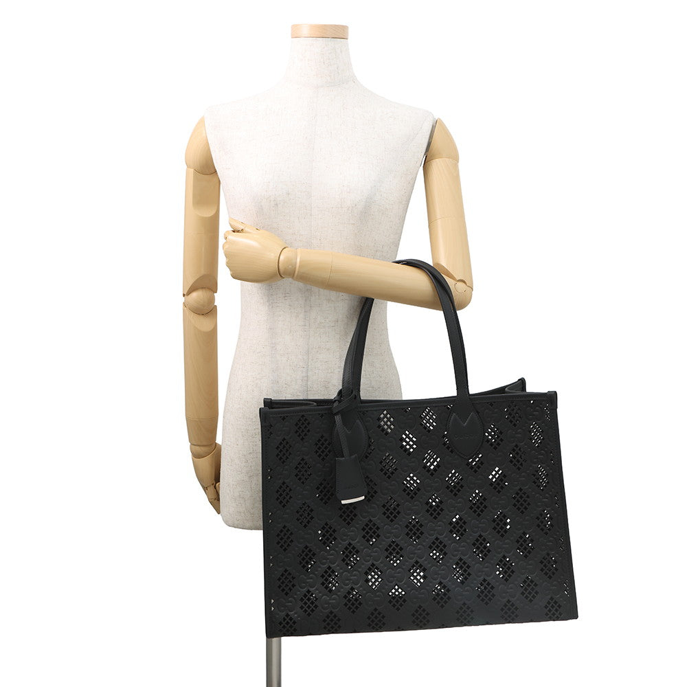 GUCCI Cutout Motif Tote Bag Black772229 Leather Size Medium