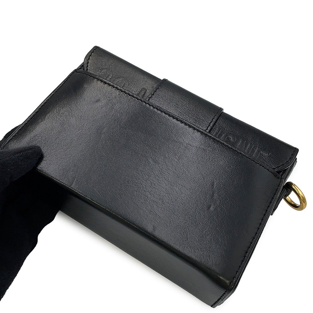 Dior 30 Montaigne Montaigne Shoulder Bag Black Leather