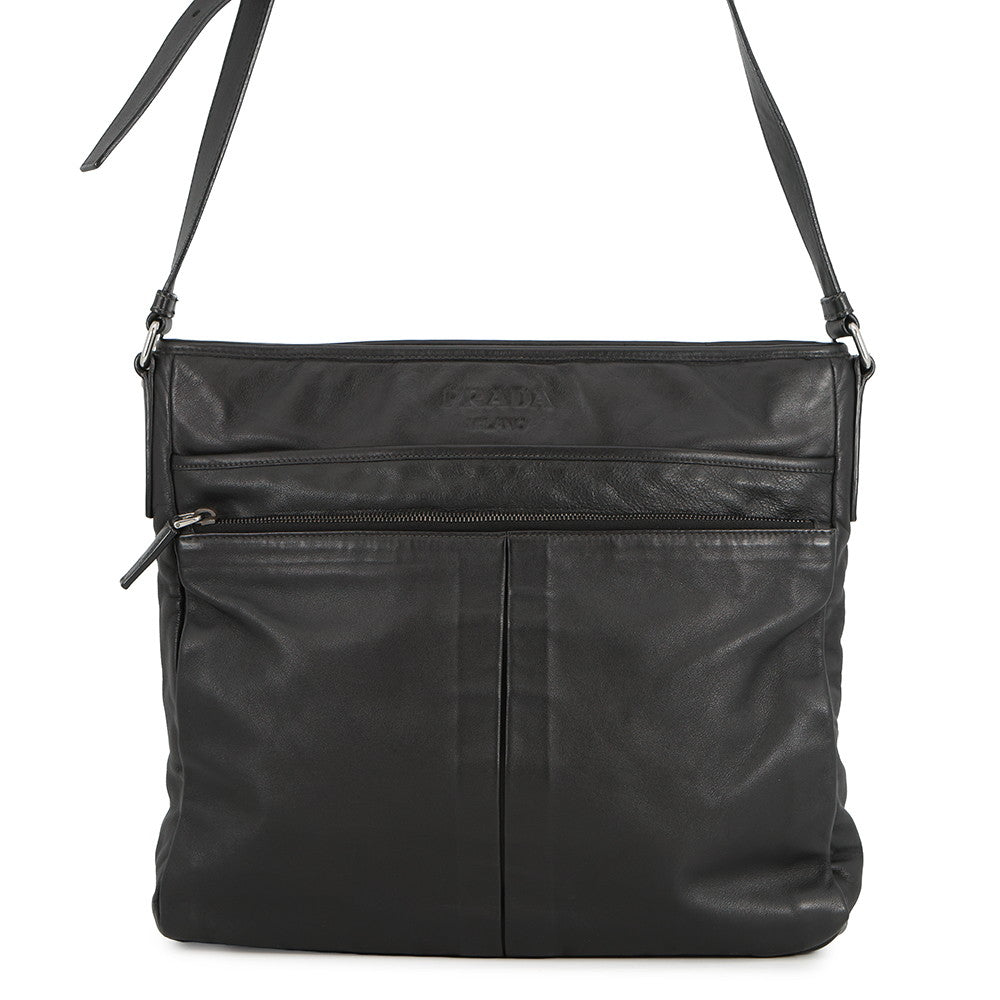 PRADA Messenger bag BlackVA0959 Leather