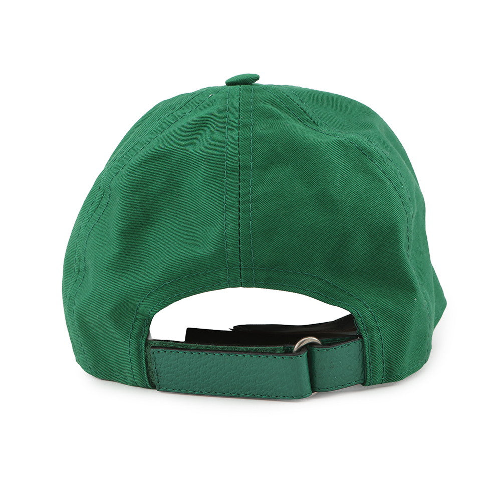 GUCCI Interlocking G Baseball Cap Size XXS Green/White673081 Cotton Leather