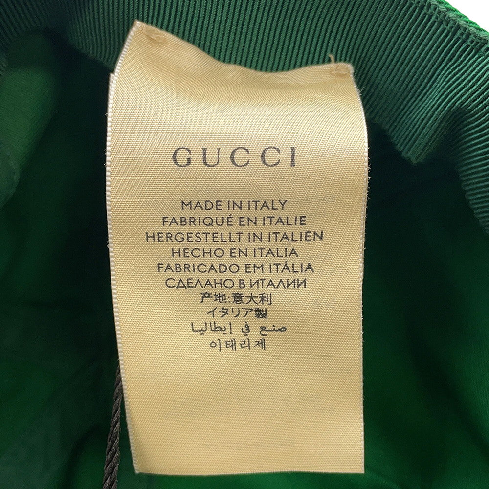 GUCCI Interlocking G Baseball Cap Size XXS Green/White673081 Cotton Leather