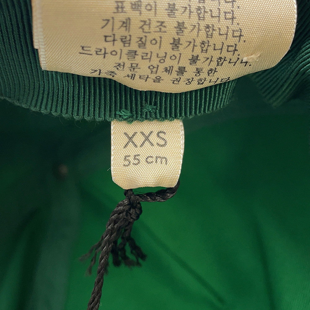 GUCCI Interlocking G Baseball Cap Size XXS Green/White673081 Cotton Leather