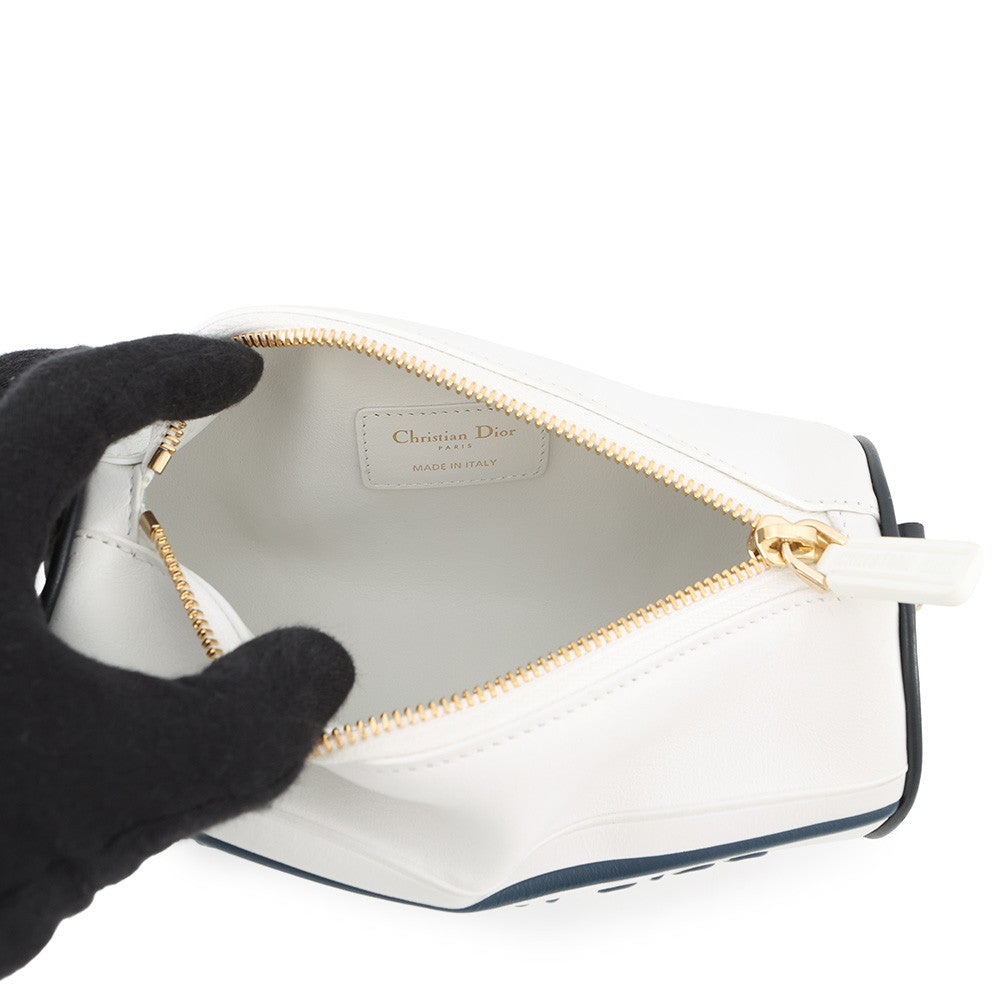 Dior Vibe Shoulder Bag White/Navy Leather