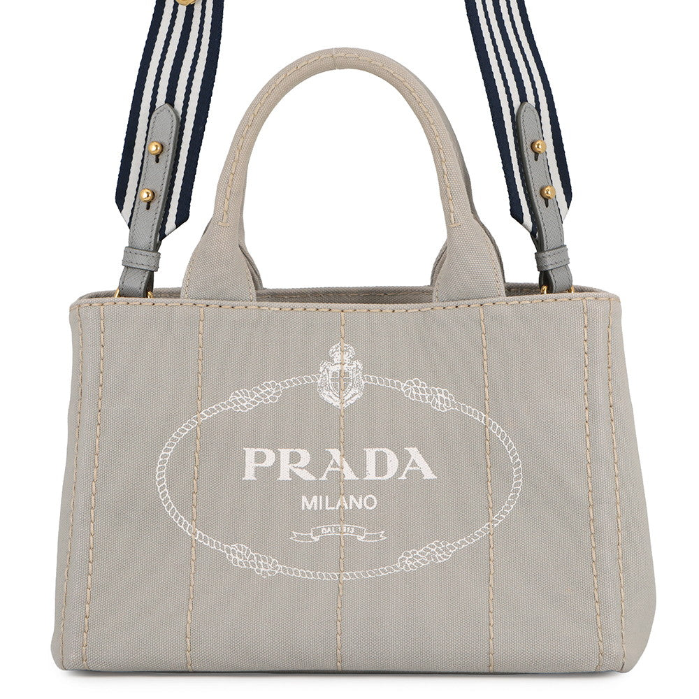 PRADA Canapa 2wayTote Bag Gray1BG439 Canvas