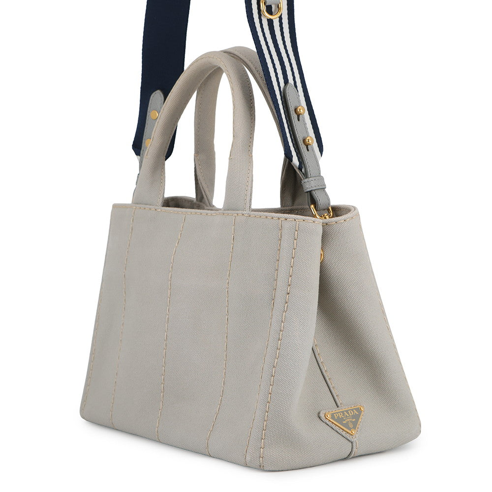PRADA Canapa 2wayTote Bag Gray1BG439 Canvas