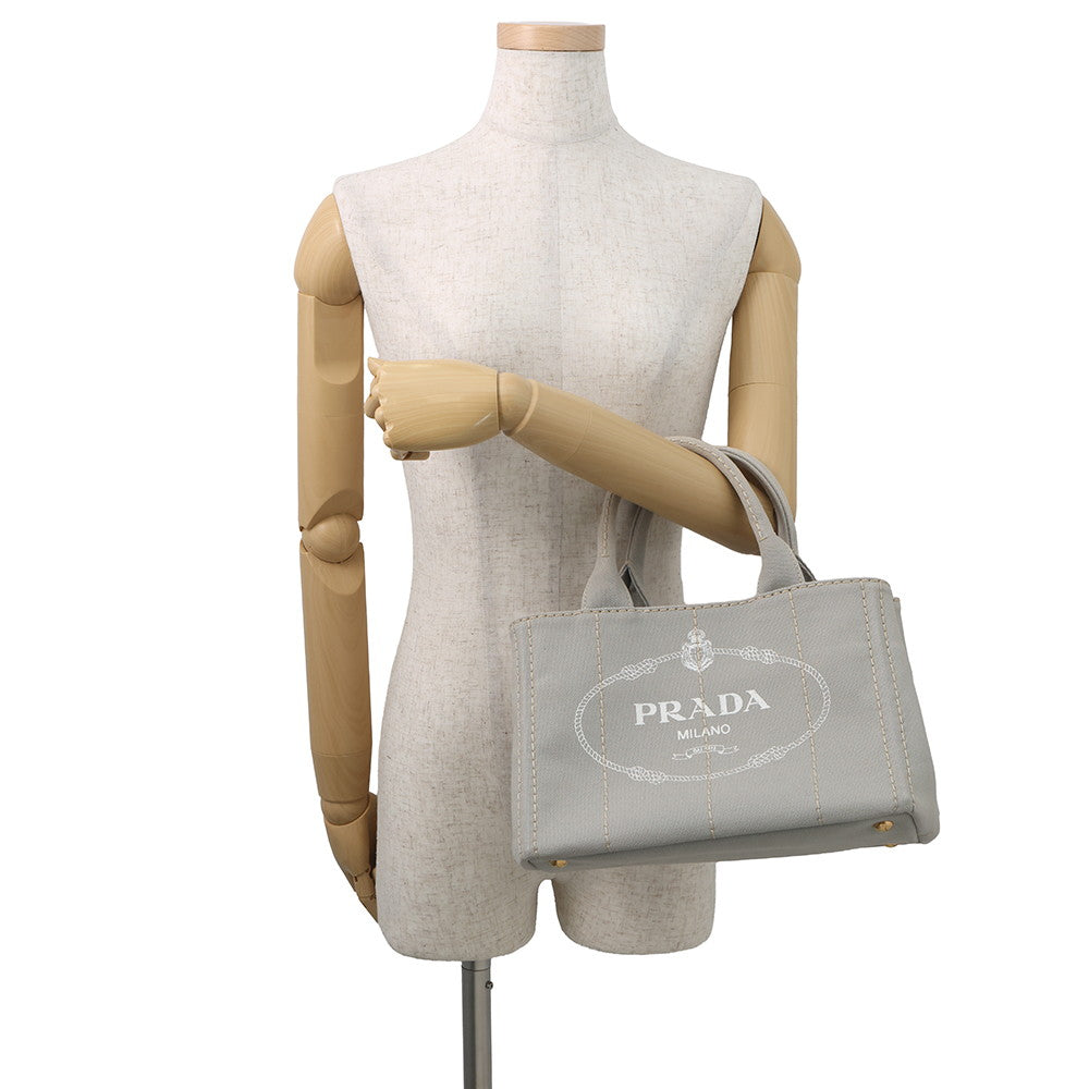 PRADA Canapa 2wayTote Bag Gray1BG439 Canvas