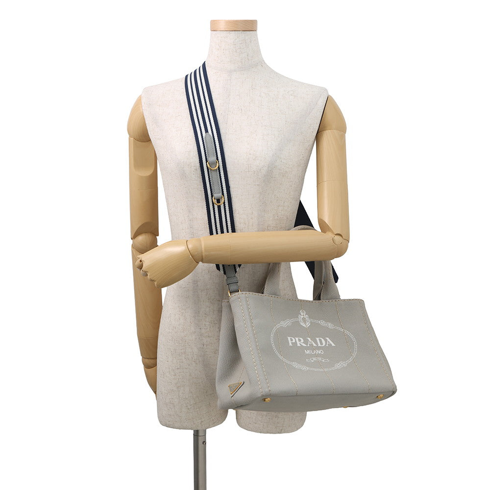 PRADA Canapa 2wayTote Bag Gray1BG439 Canvas