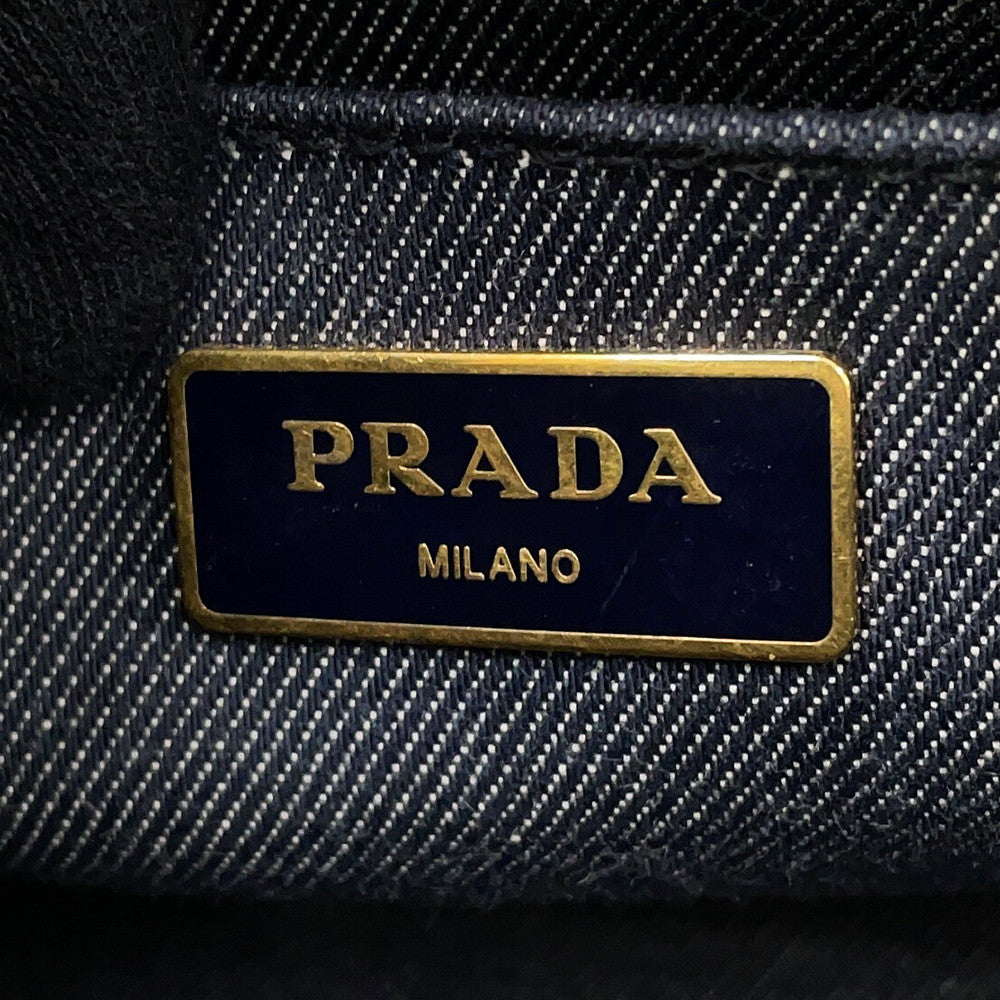 PRADA Robot Canapa 2-way Tote Bag Navy/Multicolor1BG439 Canvas