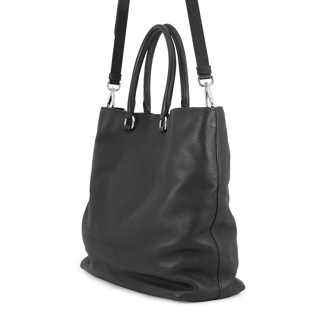 PRADA Vitello Dino Tote Bag Black1BG006 Leather