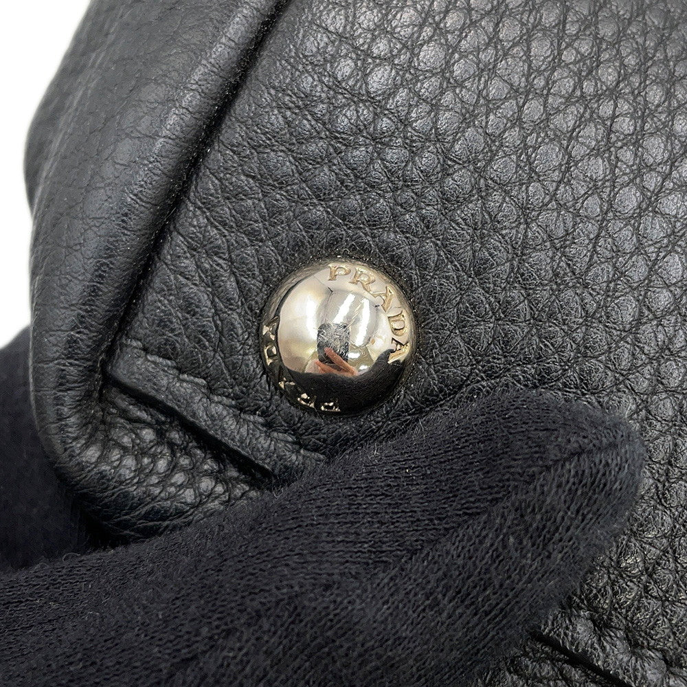 PRADA Vitello Dino Tote Bag Black1BG006 Leather