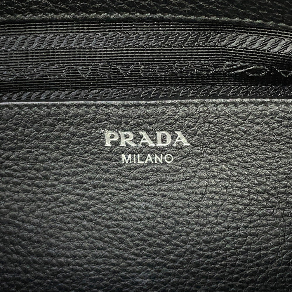 PRADA Vitello Dino Tote Bag Black1BG006 Leather
