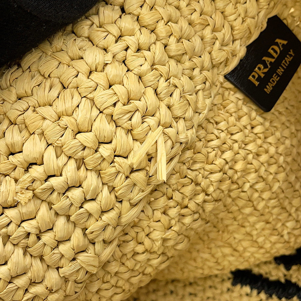 PRADA Crochet Tote Bag Beige1BG392 Raffia