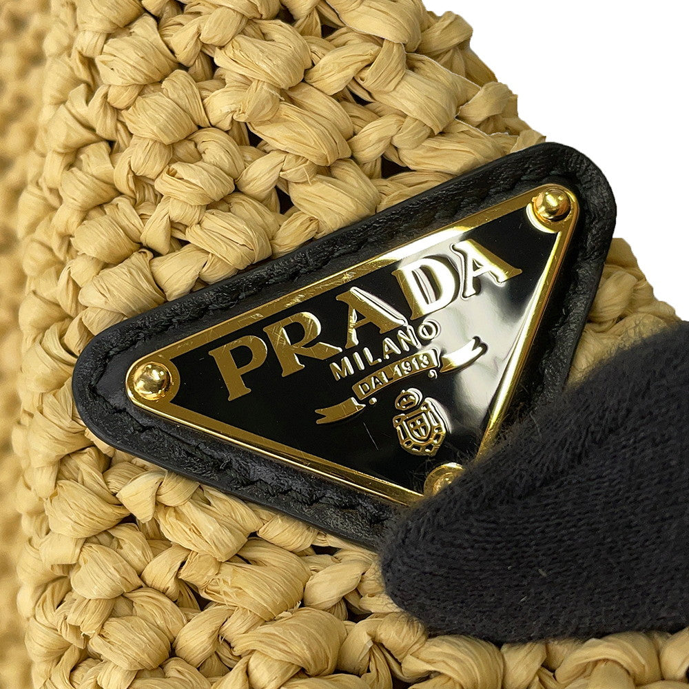 PRADA Crochet Tote Bag Beige1BG392 Raffia
