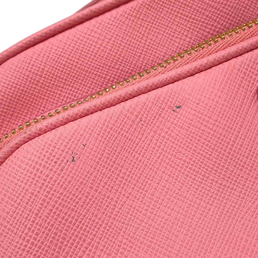 PRADA Triangle Logo Shoulder Bag PinkBT1010 Saffiano LeatherLeather