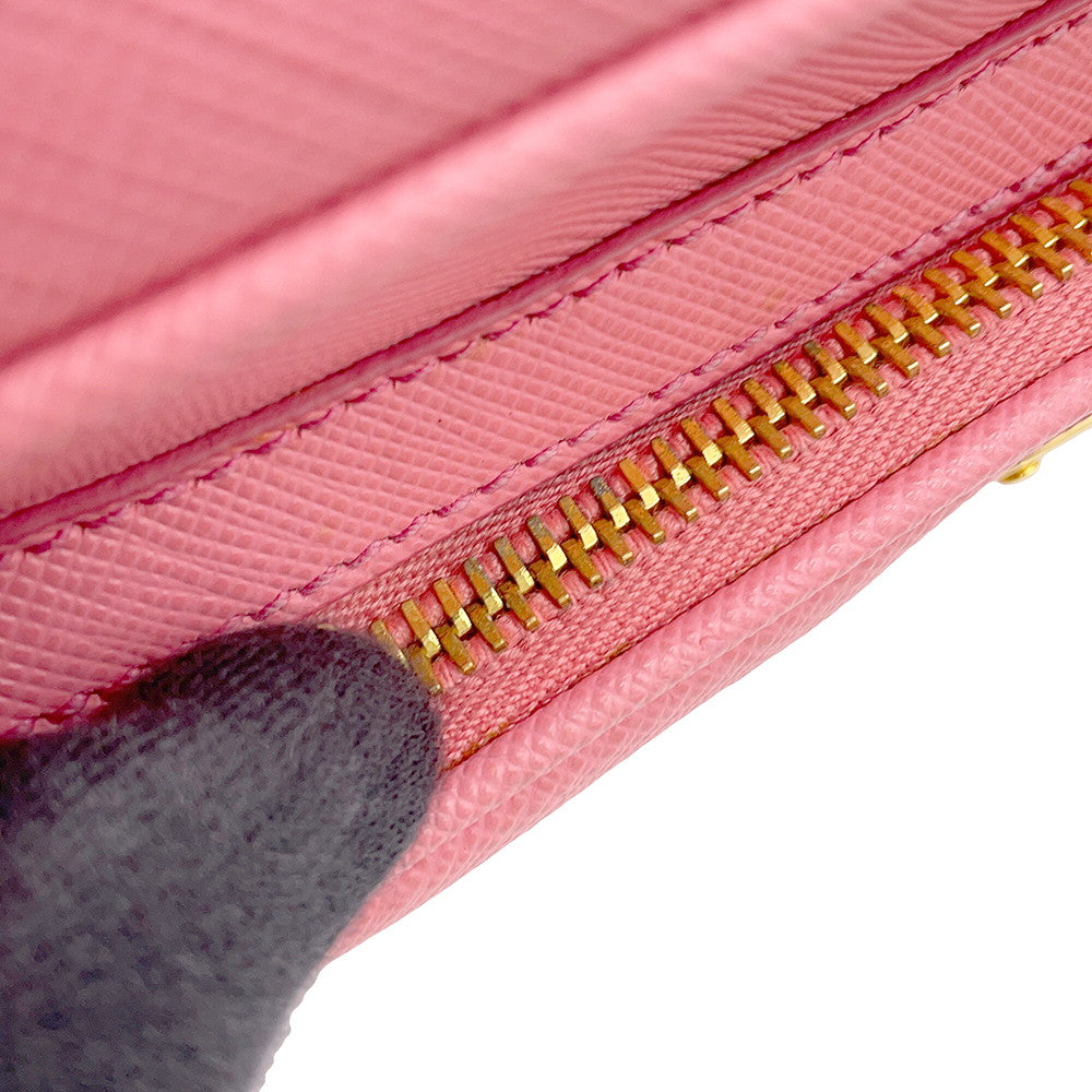 PRADA Triangle Logo Shoulder Bag PinkBT1010 Saffiano LeatherLeather