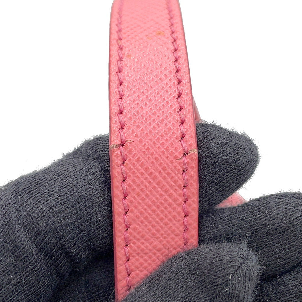 PRADA Triangle Logo Shoulder Bag PinkBT1010 Saffiano LeatherLeather