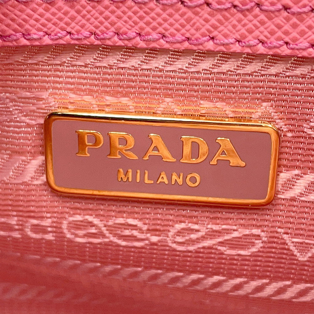 PRADA Triangle Logo Shoulder Bag PinkBT1010 Saffiano LeatherLeather