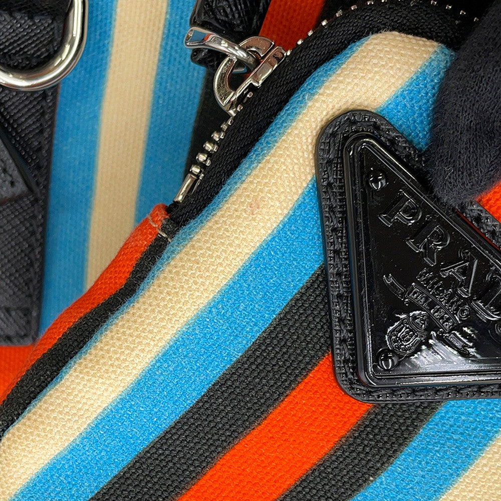 PRADA Stripe shoulder bag Multicolor2VH147 Canvas