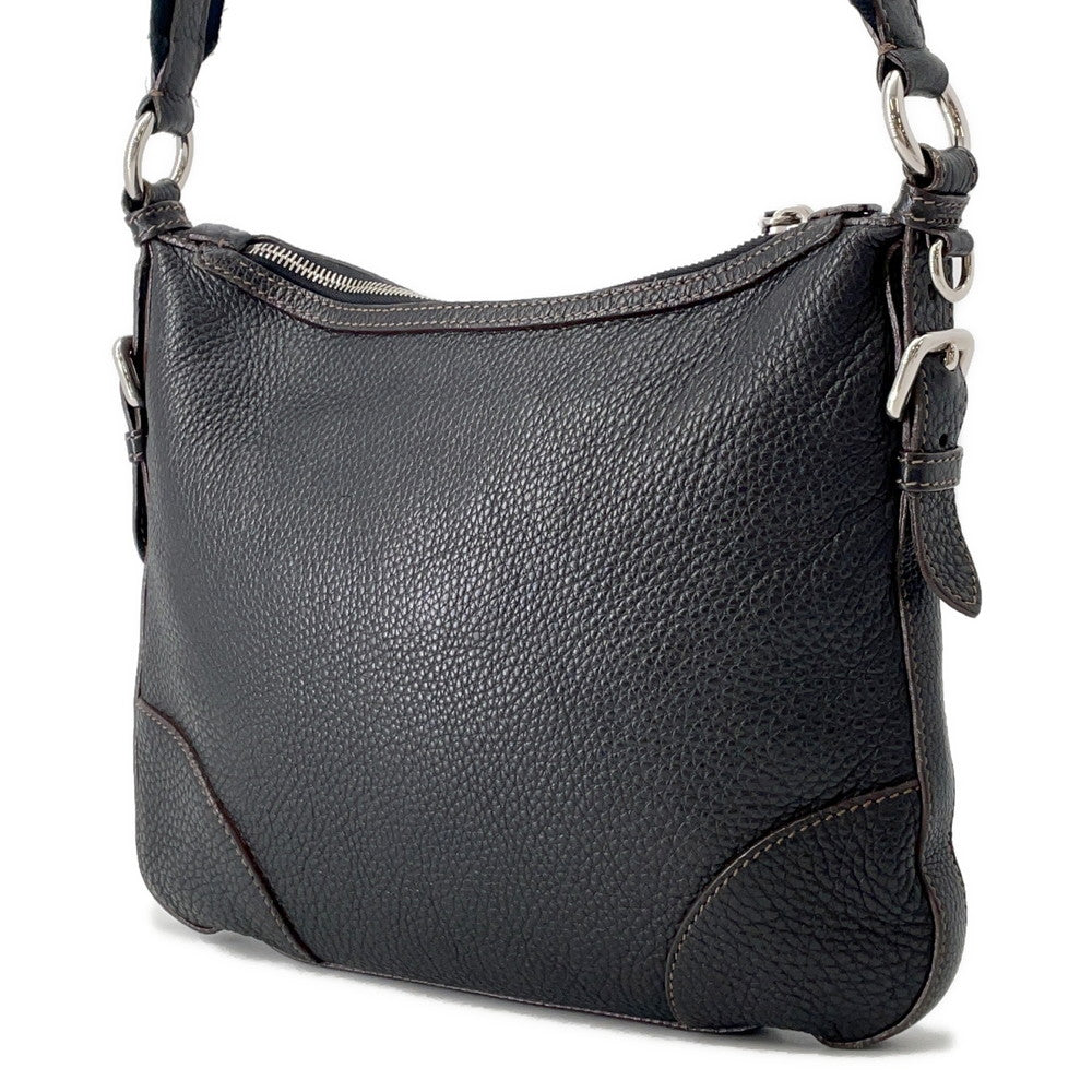 PRADA Logo Shoulder Bag BlackBT0531 Leather