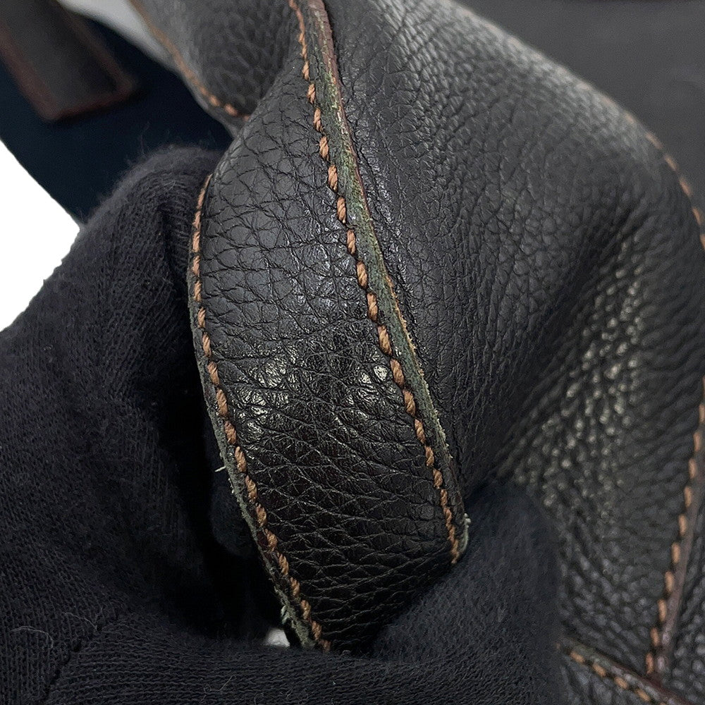 PRADA Logo Shoulder Bag BlackBT0531 Leather