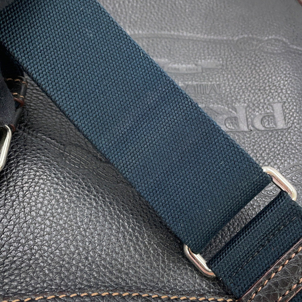 PRADA Logo Shoulder Bag BlackBT0531 Leather