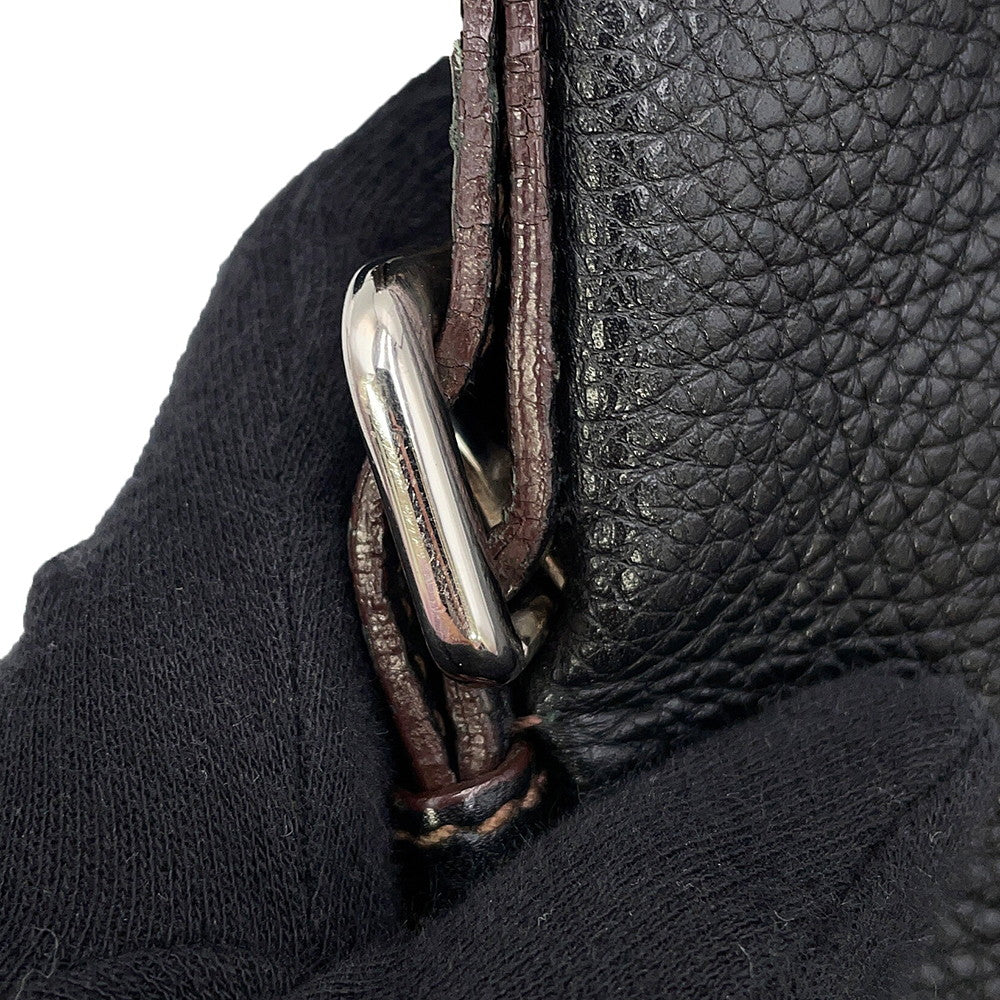 PRADA Logo Shoulder Bag BlackBT0531 Leather