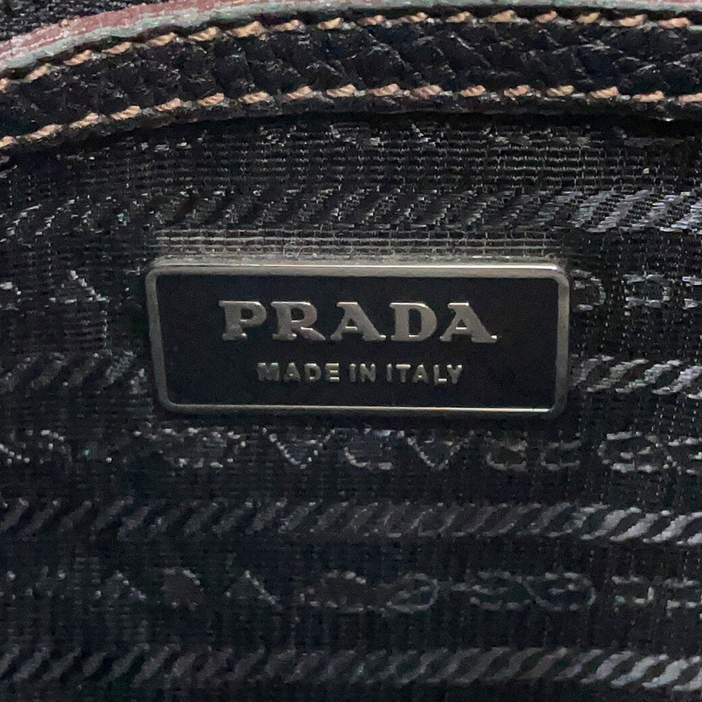PRADA Logo Shoulder Bag BlackBT0531 Leather