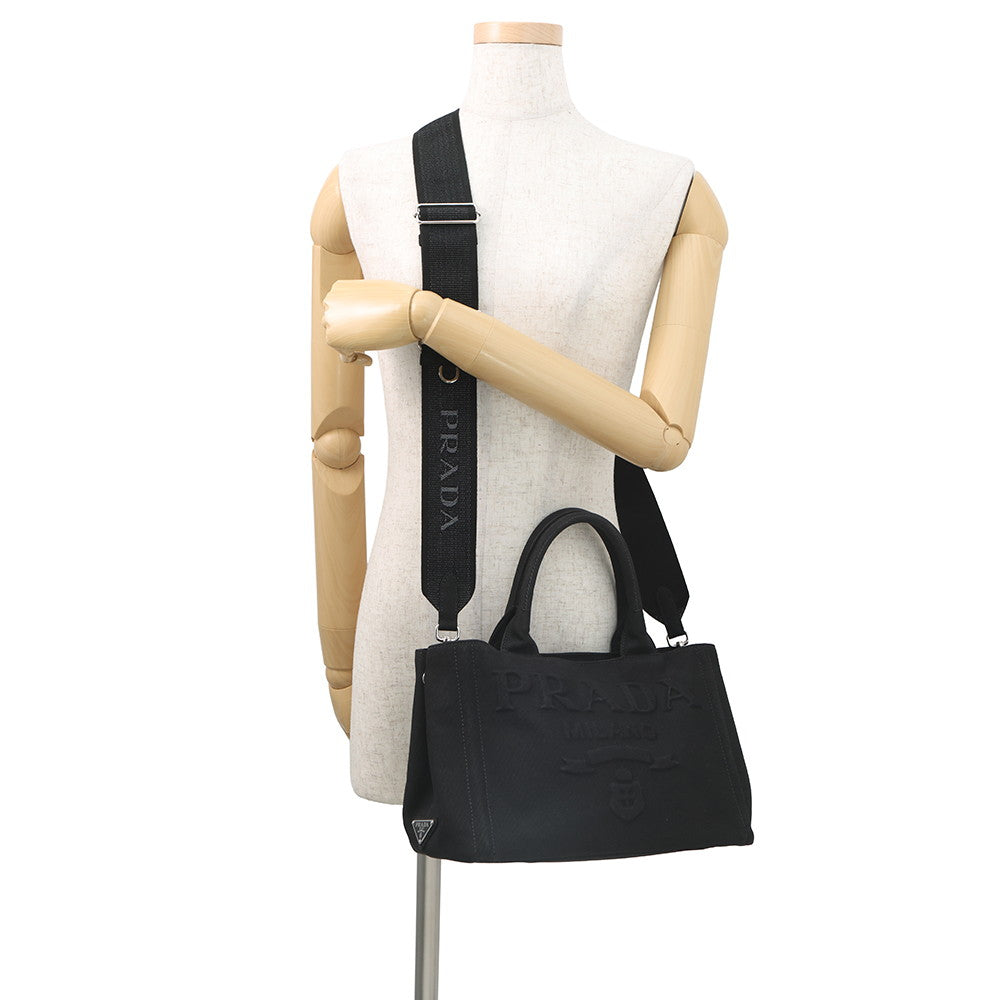 PRADA Canapa 2way Bag Black1BG439 Canvas