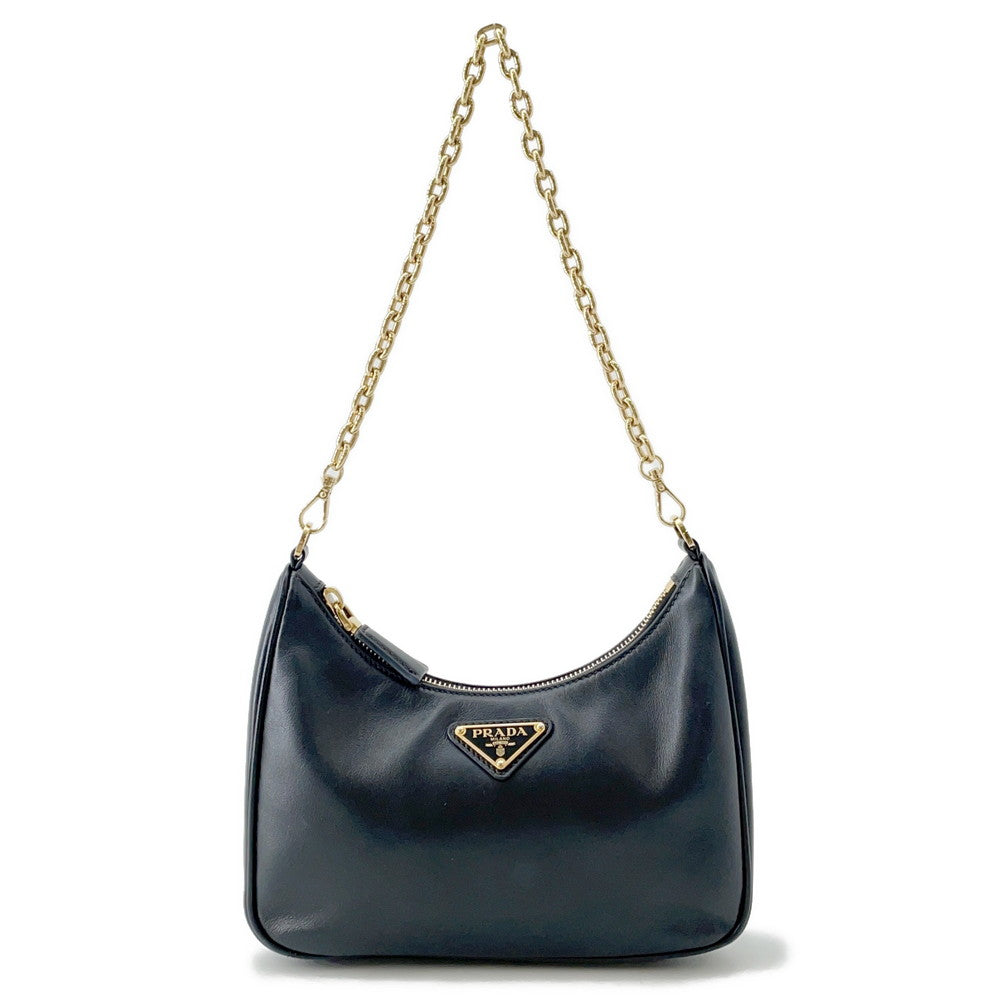 PRADA Re-Edition 2005 ChainShoulder Bag Black1BC204 Leather