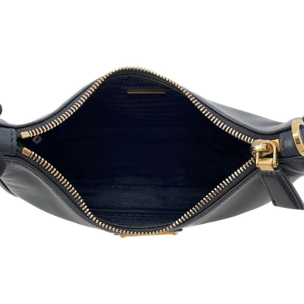 PRADA Re-Edition 2005 ChainShoulder Bag Black1BC204 Leather