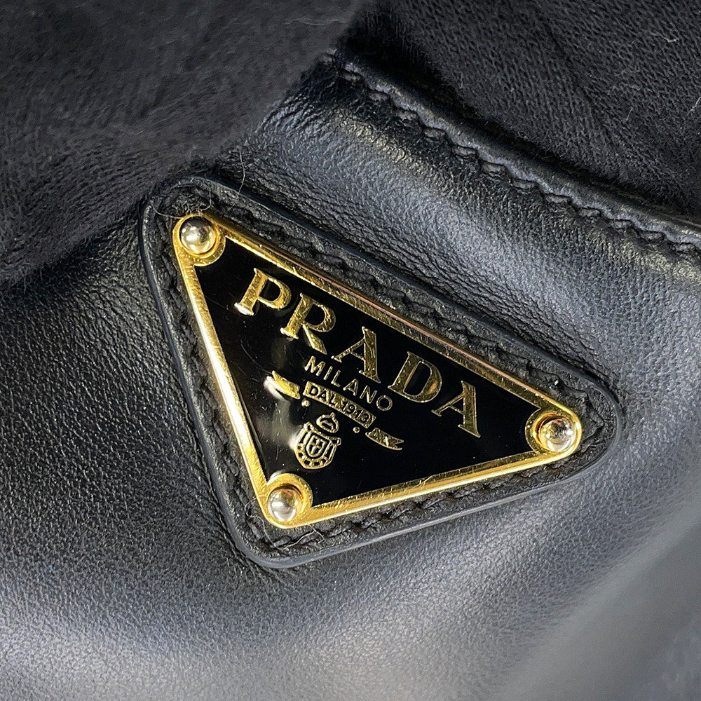 PRADA Re-Edition 2005 ChainShoulder Bag Black1BC204 Leather