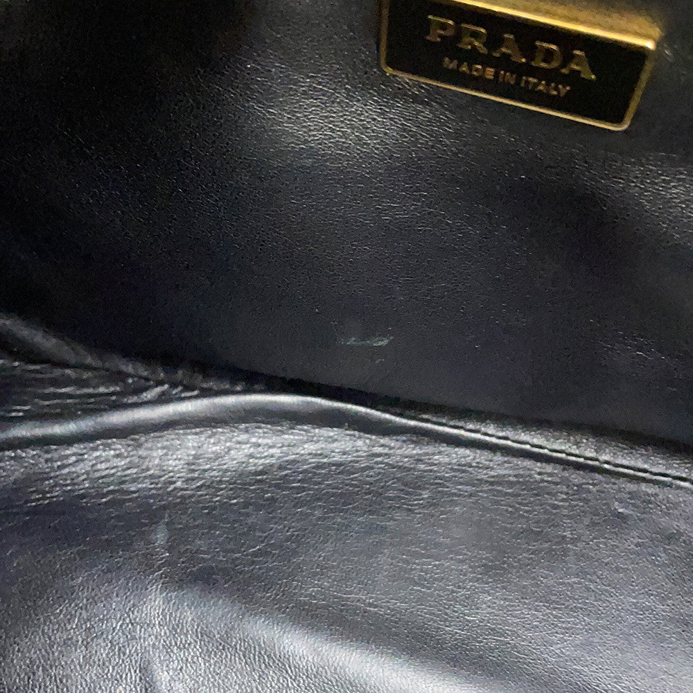 PRADA Galleria Studded 2-way Handbag Black1BA896 Saffiano LeatherLeather Size Small