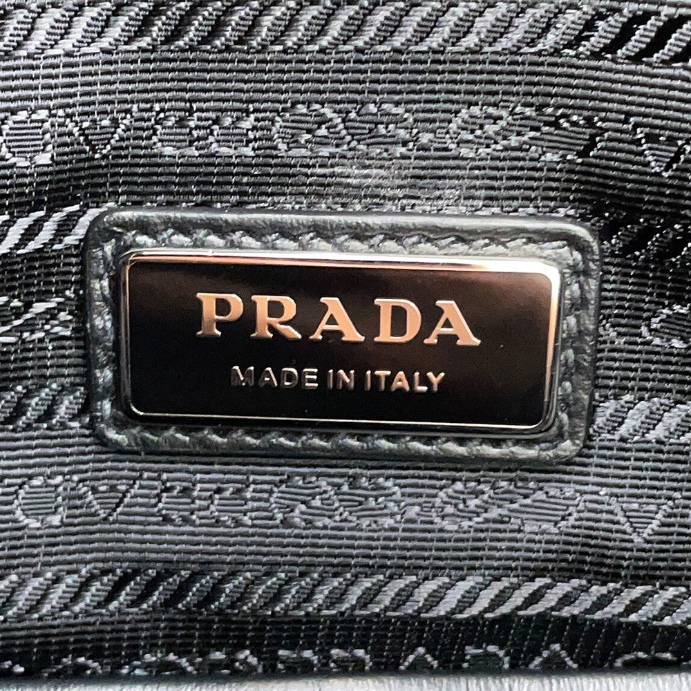 PRADA Vitello Dino Triangle Backpack Black2VZ099 Leather