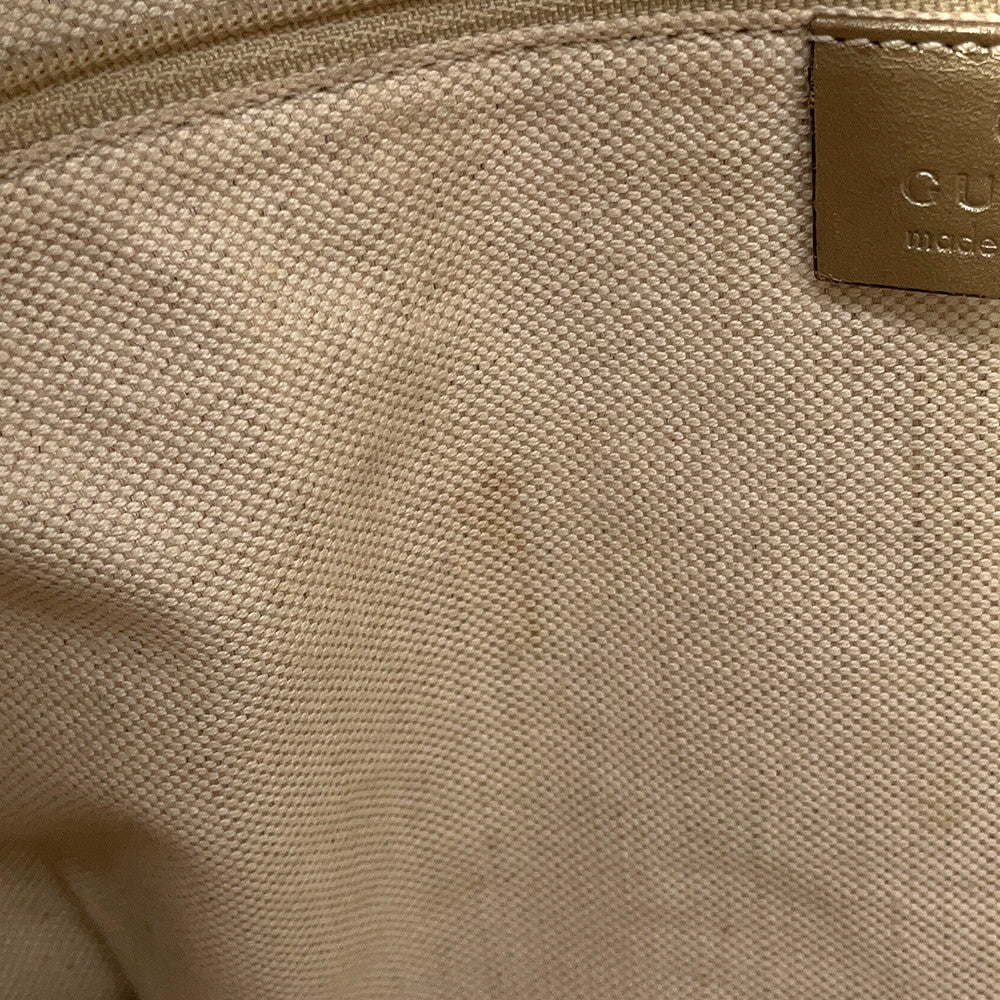GUCCI Guccissima Sukey Handbag Gold/Beige211944 Leather